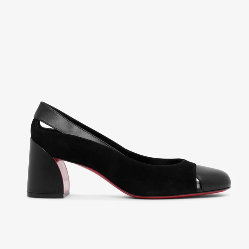 Christian Louboutin Miss Duvette 55 Suede & Leather Heels Size 40